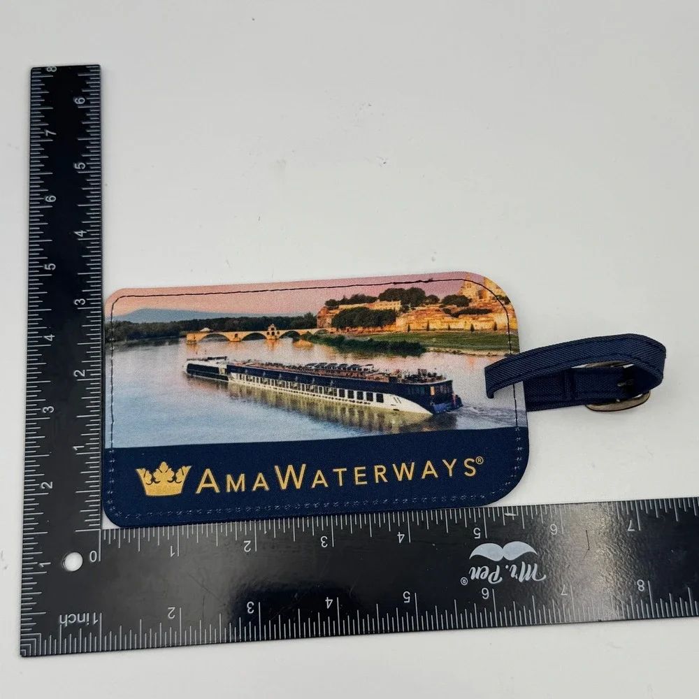 AmaWaterways Recycled Polyester Scenic River Cruise Luggage Tag Navy Blue